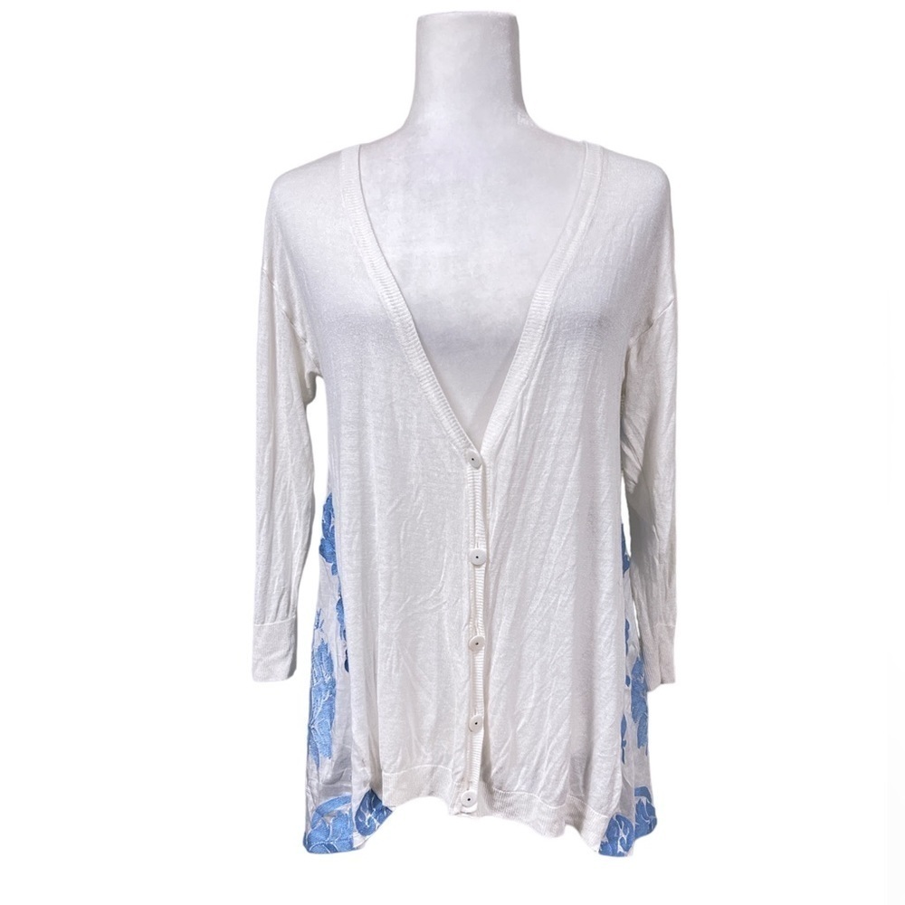 Charlotte Tarantola Anthropologie Silk / Viscose Cardigan Floral